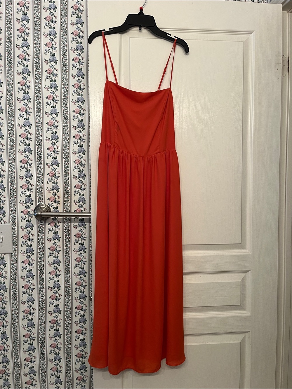 Babaton Vibrant Red Spaghetti-Strap Maxi Dress
